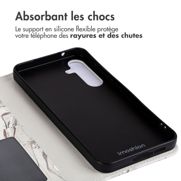 imoshion Étui de téléphone portefeuille Design Samsung Galaxy A55 - Sandy Marble