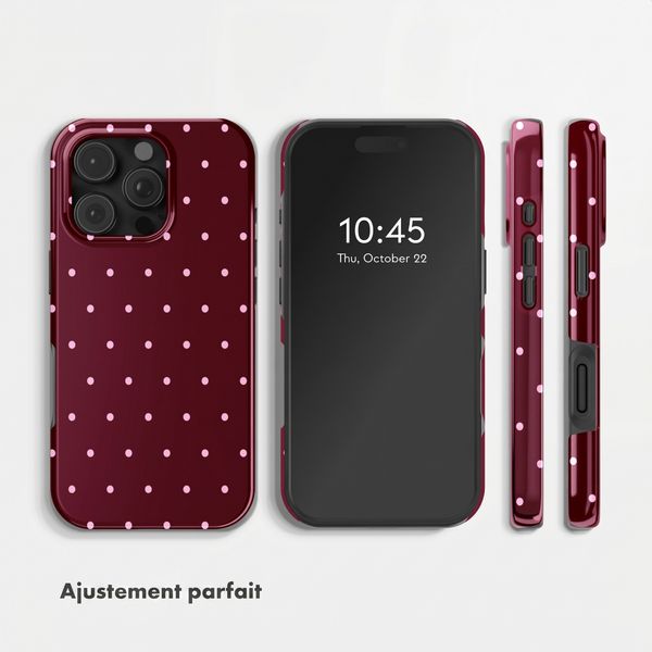 Selencia Coque arrière Vivid Apple iPhone 16 Pro Max - Happy Dots Burgundy