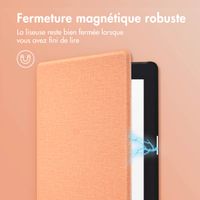 imoshion Étui de liseuse portefeuille Canvas Sleepcover Kobo Nia - Peach