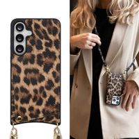 Selencia Coque de télephone Nova avec cordon et porte-cartes Samsung Galaxy S25 FE - Leopard