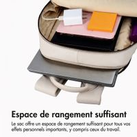 Accezz Leather Sac à dos ordinateur 16 pouces - Beige