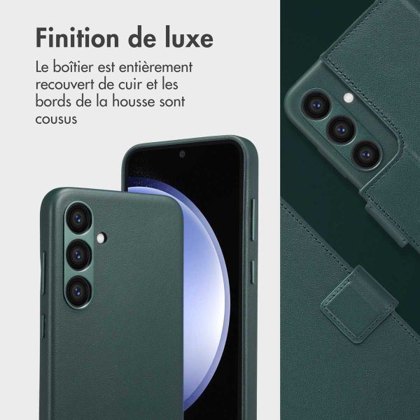 Accezz Étui de télephone portefeuille en cuir 2-en-1 avec MagSafe Samsung Galaxy S23 FE - Cedar Green
