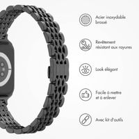 Selencia Bracelet en acier slim style Jubilee Apple Watch Series 1 à 9 / SE (38/40/41 mm) | Series 10 (42 mm) - Noir