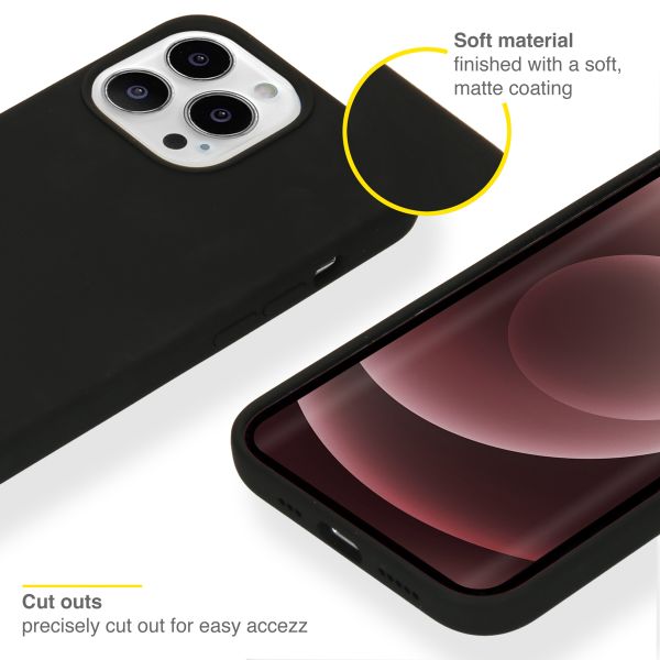Accezz Coque Liquid Silicone Apple iPhone 13 Pro Max - Noir