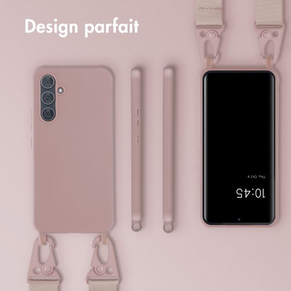 Selencia Coque silicone avec cordon amovible Samsung Galaxy A54 (5G) - Sand Pink