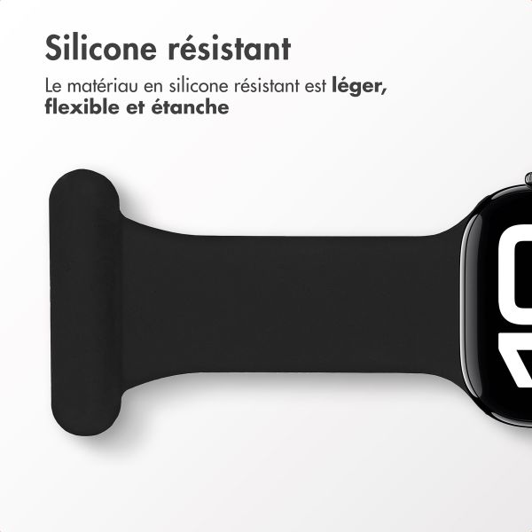 imoshion Bracelet infirmier en silicone Apple Watch Series 1 t/m 11 / SE / Ultra (44/45/46/49 mm) - Noir