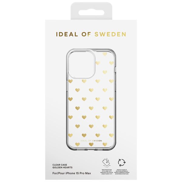 iDeal of Sweden Coque Clear iPhone 15 Pro Max - Golden Hearts