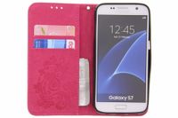 Etui de téléphone Fleurs de Trèfle Samsung Galaxy S7 - Rose