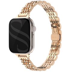 Selencia Bracelet en acier slim style Jubilee Apple Watch Series 1 à 9 / SE (38/40/41 mm) | Series 10 (42 mm) - Or Rose