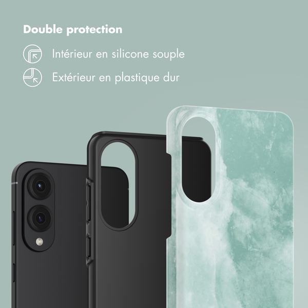 Selencia Coque arrière Vivid Samsung Galaxy S25 Edge - Marble Grayed Jade