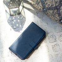 Selencia Étui portefeuille en cuir véritable Apple iPhone 12 Mini - Bleu