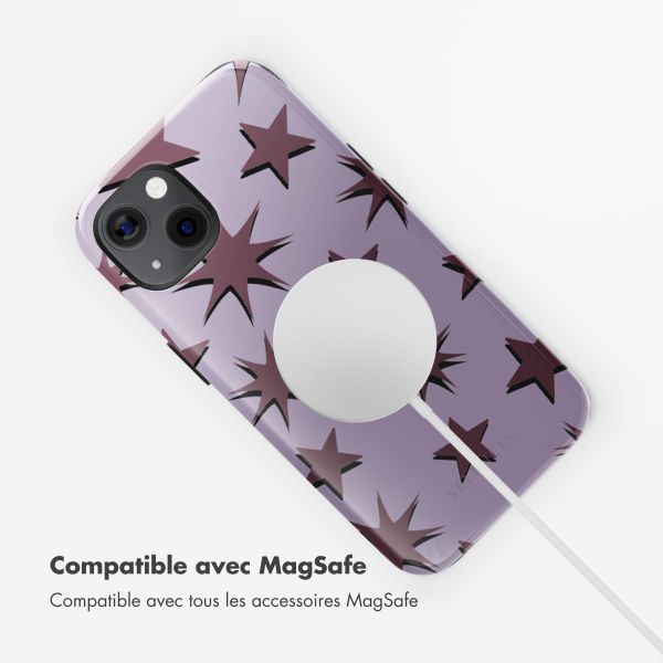 Selencia Coque arrière Vivid Tough avec MagSafe iPhone 13 - Stars Plum Lilac