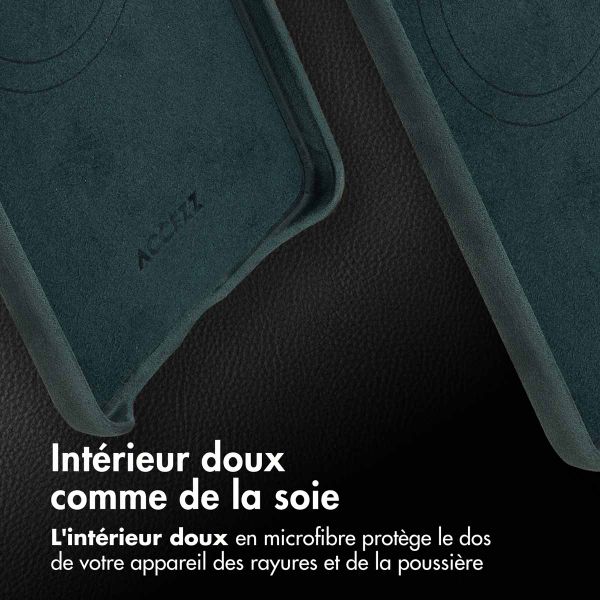 Accezz Coque MagSafe en cuir vintage Samsung Galaxy S25 Edge - Smokey Green