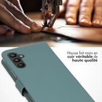 Selencia Étui portefeuille en cuir véritable Samsung Galaxy A34 (5G) - Bleu clair