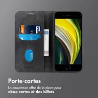 imoshion Étui de téléphone portefeuille Slim Apple iPhone SE (2022 / 2020) / 8 / 7 / 6(s) - Noir