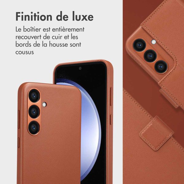 Accezz Étui de télephone portefeuille en cuir 2-en-1 avec MagSafe Samsung Galaxy S23 FE - Sienna Brown