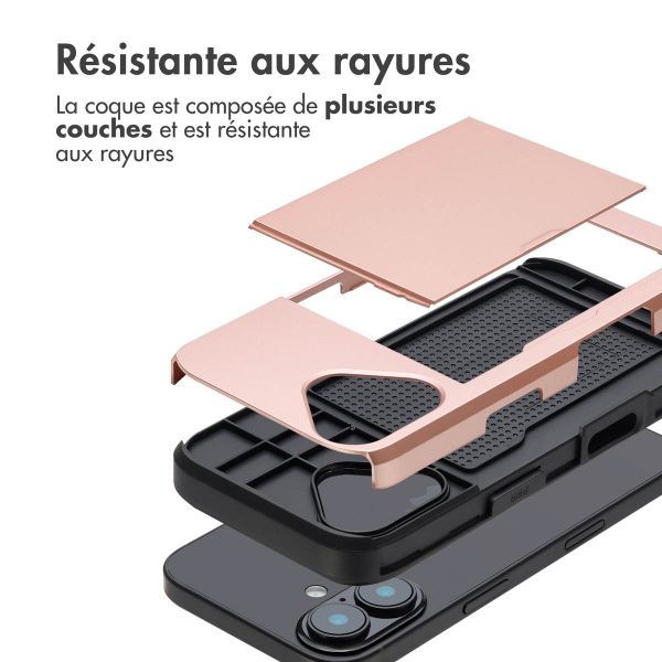 imoshion Coque arrière avec porte-cartes Apple iPhone 16 - Rose Doré