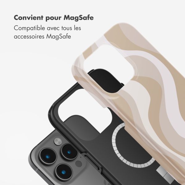 Selencia Coque arrière Vivid Tough avec MagSafe iPhone 15 Pro Max - Desert Waves Beige