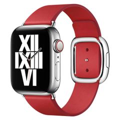 Apple Leather Band Modern Buckle Apple Watch Series 1 á 9 / SE (38/40/41 mm) | Series 10 (42 mm) - Taille S - Scarlet