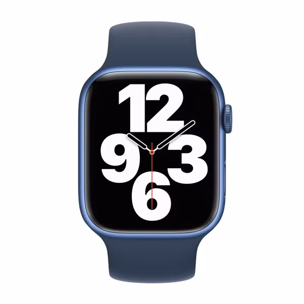 Apple Bracelet Boucle unique en Silicone Apple Watch Series 1 - 11 / SE / Ultra (44/45/46/49 mm) - Taille 12 - Abyss Blue