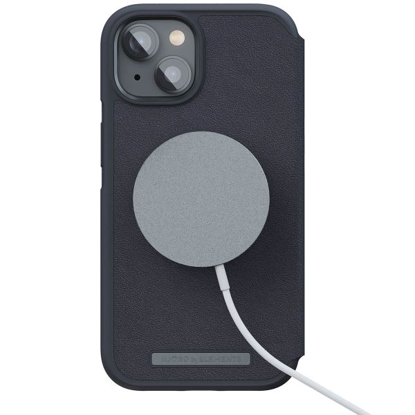 Njorð Collections Coque en cuir véritable MagSafe Wallet iPhone 14 - Black