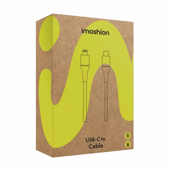 imoshion ﻿Câble Lightning vers USB-C - Non MFi - Textile tressé - 2 mètre - Vert