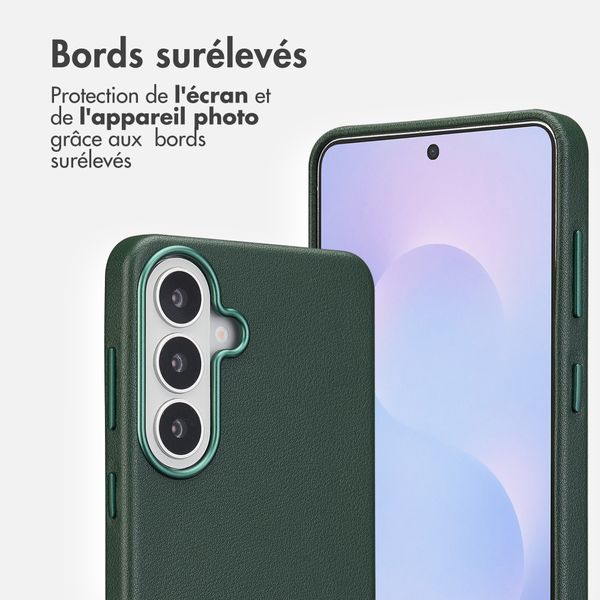 Accezz Coque arrière en cuir avec MagSafe Samsung Galaxy S26 Plus - Cedar Green