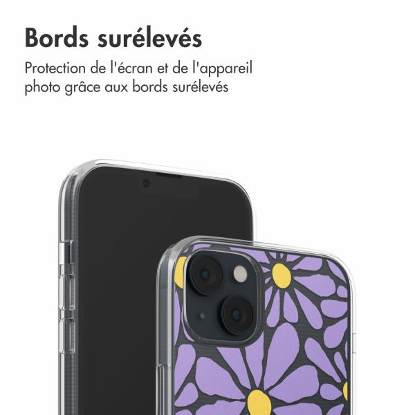 imoshion Coque design pour iPhone 14 - Tropical Violet Flowers Connect