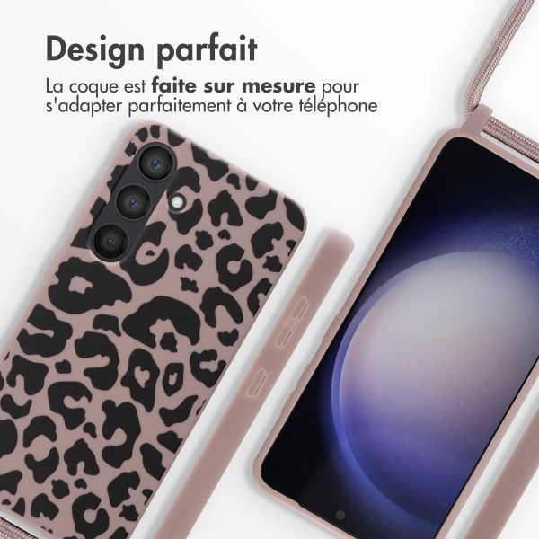 imoshion Coque design en silicone avec cordon Samsung Galaxy S24 - Animal Pink