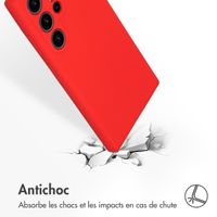 Accezz Coque Liquid Silicone Samsung Galaxy S24 Ultra - Rouge