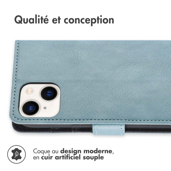 imoshion Étui de téléphone portefeuille Luxe iPhone 15 Plus - Bleu clair