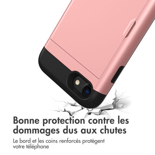 imoshion Coque arrière avec porte-cartes iPhone SE (2022 / 2020) / 8 / 7 - Rose Dorée