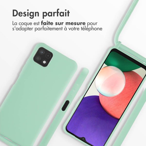 imoshion Coque en silicone avec cordon Samsung Galaxy A22 (5G) - Vert menthe