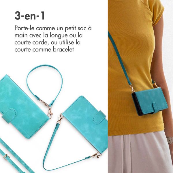 imoshion Etui de télephone portefeuille avec cordon Apple iPhone 13 - Turquoise