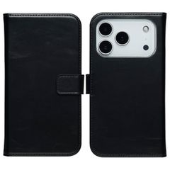 Selencia Étui portefeuille en cuir véritable Apple iPhone 17 Pro - Noir