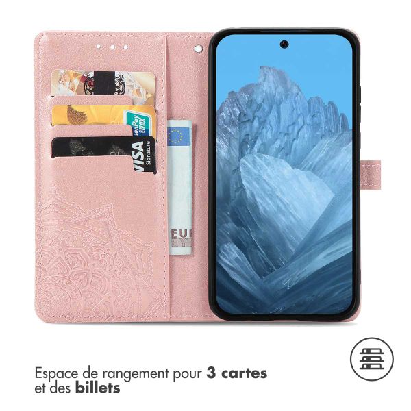 imoshion Etui de téléphone portefeuille Mandala Google Pixel 9 / 9 Pro - Rose Dorée