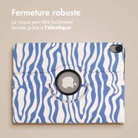 imoshion Coque tablette Design rotatif à 360° Apple iPad Air 5 (2022) / Air 4 (2020) - White Blue Stripes