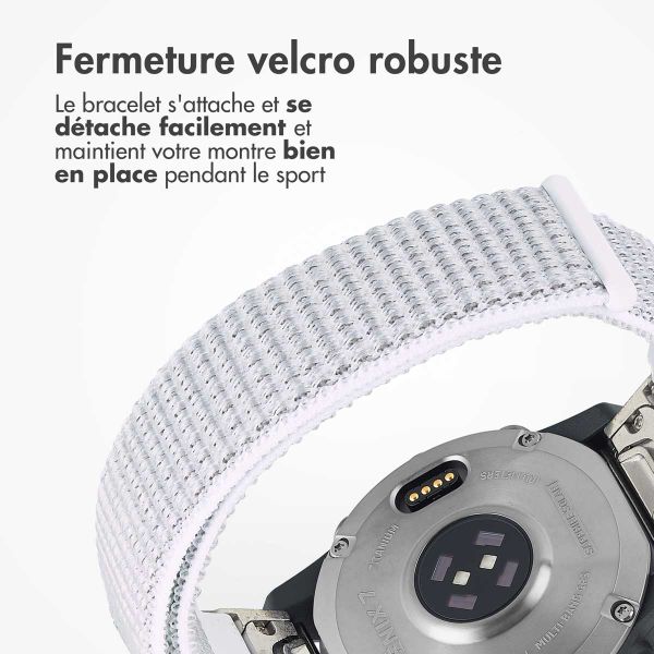 imoshion Bracelet QuickFit® en nylon  - Connexion Garmin 22 mm - Taille L/XL - Blanc