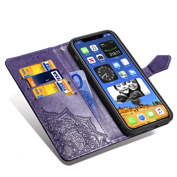 Etui de téléphone portefeuille Mandala Apple iPhone 12 (Pro)