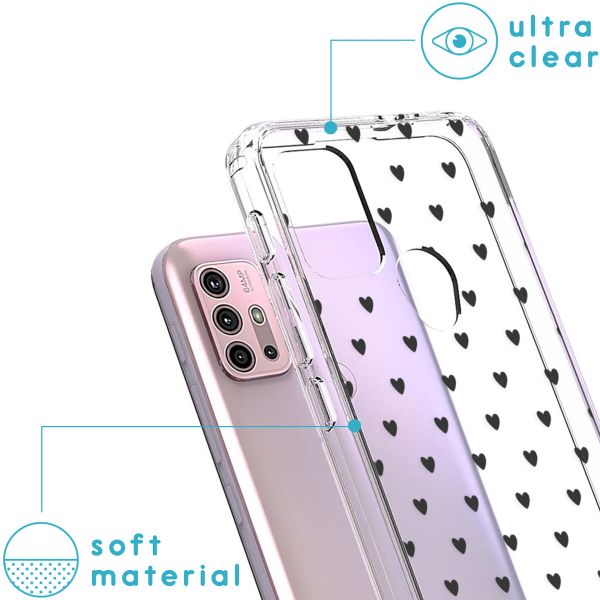 imoshion Coque Design Motorola Moto G30 / G20 / G10 (Power) - Hearts All Over Black