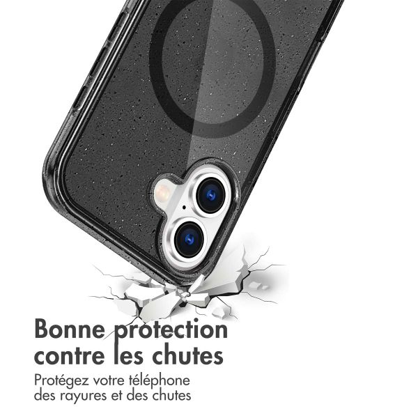 imoshion Coque Pailletée avec MagSafe Apple iPhone 16 - Glitter Noir