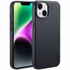 Accezz Coque arrière en cuir avec MagSafe iPhone 14 - Onyx Black