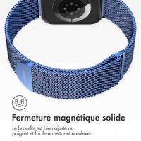 imoshion Bracelet magnétique milanais Apple Watch Series 1 - 11 / SE / Ultra (44/45/46/49 mm) - Taille M - Bleu