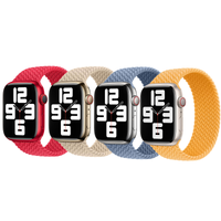 Apple 4 Pack Bracelet Solo tressé Apple Watch| 44/45/46/49 mm - Taille 11 - (PRODUCT)RED / Beige / Slate Blue / Maize