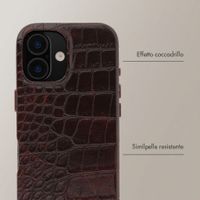 Selencia Coque arrière Croco avec MagSafe Apple iPhone 16 - Choco Brown
