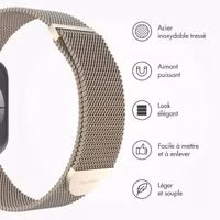 imoshion Bracelet magnétique milanais Apple Watch Series 1 - 9 / SE (38/40/41 mm) | Series 10 / 11 (42 mm) - Taille S - Starlight