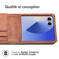 imoshion Étui de télephone portefeuille Luxe Samsung Galaxy Z Flip 7 - Marron