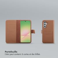 Selencia Étui portefeuille amovible Olyn avec MagSafe Samsung Galaxy A56 - Marron
