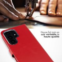 Selencia Étui portefeuille en cuir véritable Samsung Galaxy S26 Ultra - Rouge