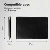 Accezz Leather Pochette ordinateur Apple MacBook 15 pouces - Noir